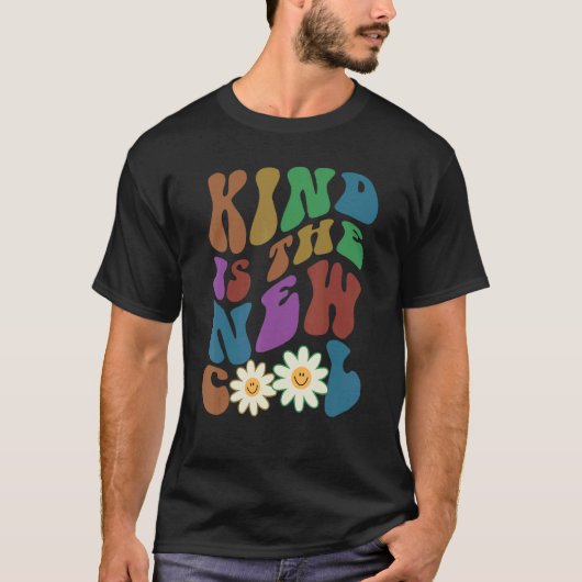 Groovy KIND IS THE NEW COOL Retro Anti Bullying Ch Tシャツ (正面)