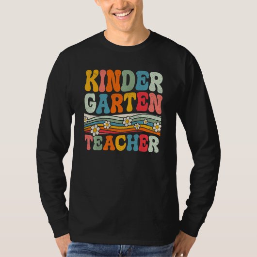 Groovy Kindergarten Teacher First Day Of Back To S Tシャツ (正面)