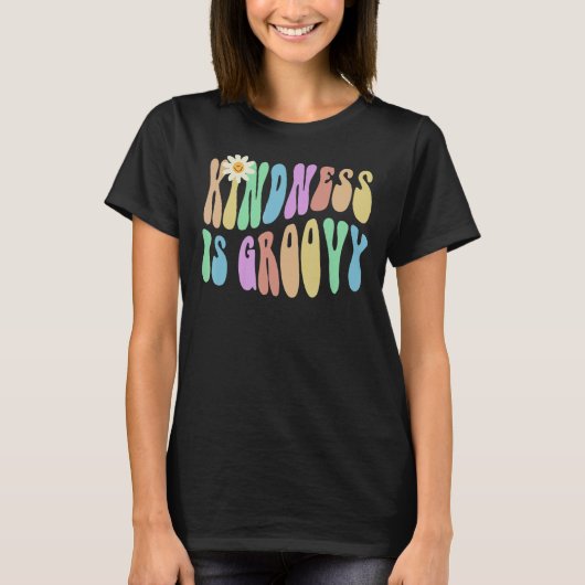 GROOVY KINDERNESS IS GROOVYレトロストップいじめチョオ Tシャツ (正面)
