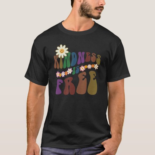 Groovy KINDNESS IS FREE Retro Anti Bullying Choose Tシャツ (正面)