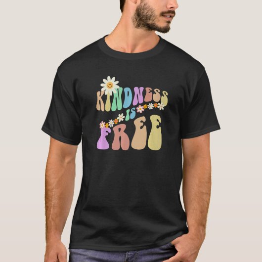 Groovy KINDNESS IS FREE Retro Stop Bullying Choose Tシャツ (正面)