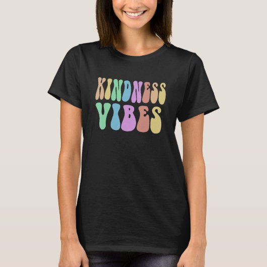 Groovy KINDNESS VIBES Choose Retro Be Kind Ninja A Tシャツ (正面)