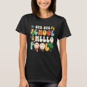 Groovy Last Day Of School Hello Summer Teacher Kid Tシャツ (正面)