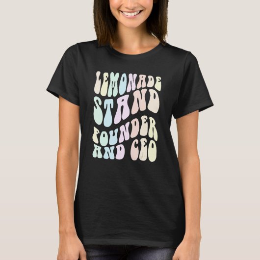 Groovy LEMONADE STAND創業者とTraiのCEOボス Tシャツ (正面)