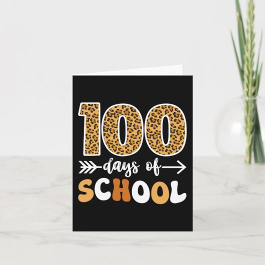 Groovy Leopard 100th Day Of School先生キッズ10 カード (正面)