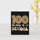 Groovy Leopard 100th Day Of School先生キッズ10 カード (黄色い花)