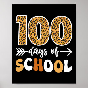 Groovy Leopard 100th Day Of School先生キッズ10 ポスター