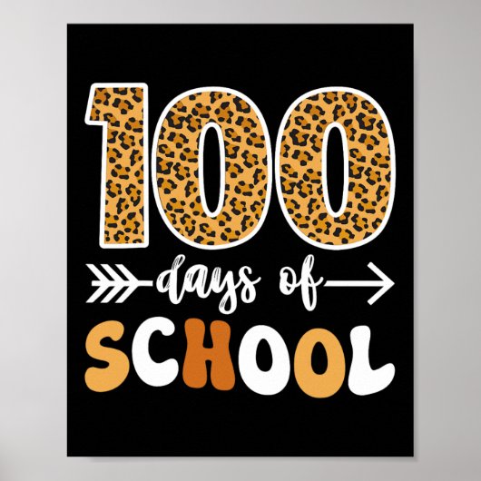 Groovy Leopard 100th Day Of School先生キッズ10 ポスター (正面)