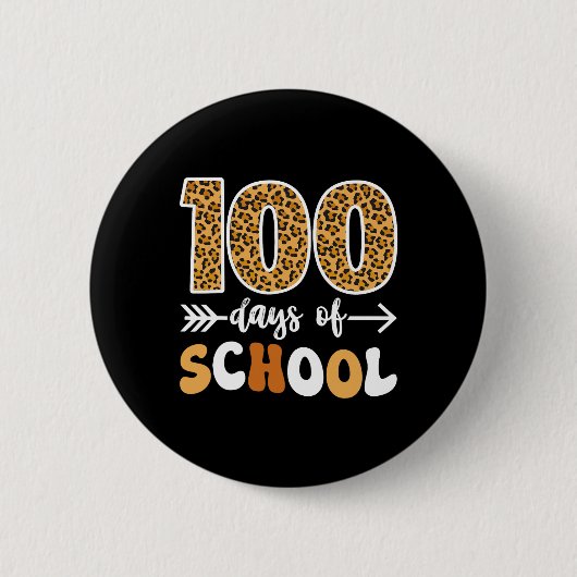 Groovy Leopard 100th Day Of School先生キッズ10 缶バッジ (正面)