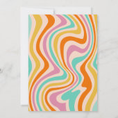 Groovy Let'sパーティーレトロ70sレインボー誕生日 招待状 (裏面)