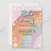 Groovy let'sパーティー誕生日の招待 招待状 (正面)