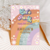 Groovy let'sパーティー誕生日の招待 招待状