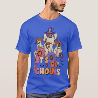 Groovy Let's Go Ghoulsレトロフローラ幽霊衣装 Tシャツ