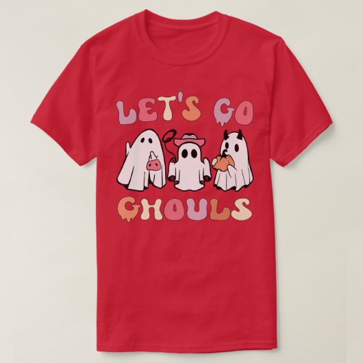 Groovy Let's Go Ghouls Halloween Ghost Funny Ghost Tシャツ (デザイン正面)