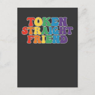 Groovy LGBTプライドトークンストレートフレンド インビテーションポストカード