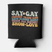 Groovy LGBT Sayゲイスト保護ス読・キッズブック 缶クーラー (正面)