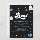 Groovy Little Boo Boy TWINSハロウィーンベビーシャワー 招待状 (正面)