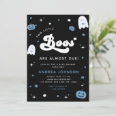 Groovy Little Boo Boy TWINSハロウィーンベビーシャワー 招待状 (スタンド正面)