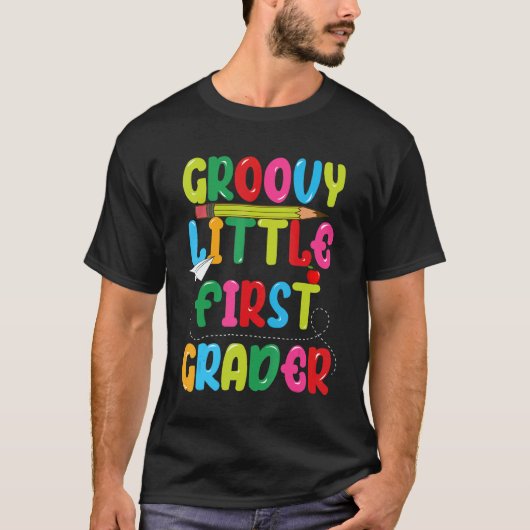 Groovy Little First Grader  First Day Of School Fo Tシャツ (正面)