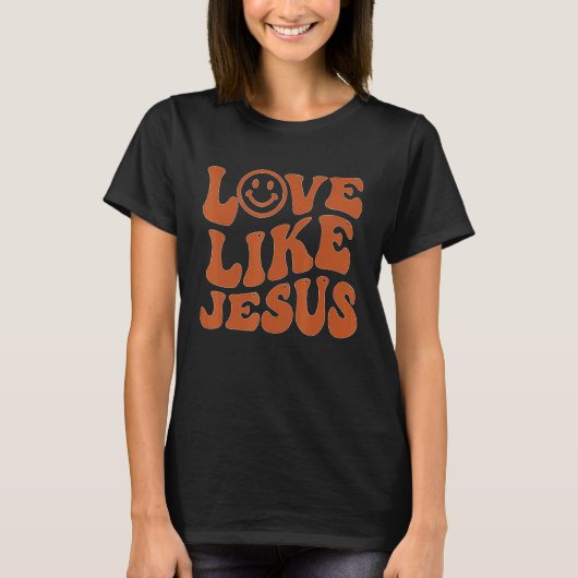 Groovy Love Like Jesus Preppy Religion Christian G Tシャツ (正面)