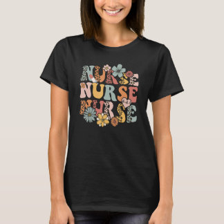 Groovy Love Nurse Life Retro Registered Nurse Nurs Tシャツ