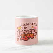 Groovy Love Personalized Valentine’s Gift Retro コーヒーマグカップ (中央)