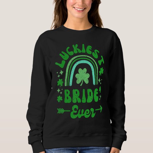 Groovy Luckiest Bride Ever Rainbow C Bachelorette  スウェットシャツ (正面)