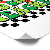 Groovy Lucky 2nd Grade Teacher Women Men St Patric ポスター (角)