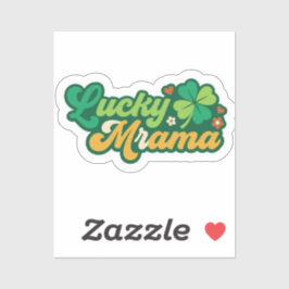 Groovy Lucky Mama Clover Retro 70s Floral Sticker シール