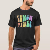 Groovy LUNCH VIBES Cafeteria Cooking Lady School F Tシャツ (正面)