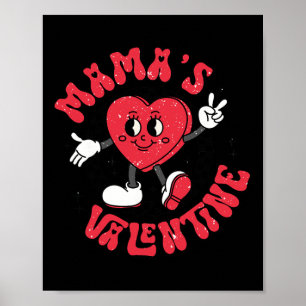 Groovy Mamaは私のバレンタインかわいいハート男の子ママGir ポスター