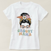 Groovy Mamaシャツ、レトロMama Tシャツ (デザイン正面)
