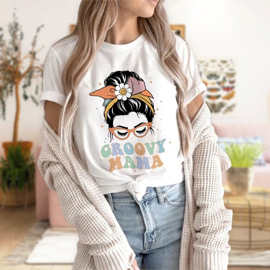 Groovy Mamaシャツ、レトロMama Tシャツ