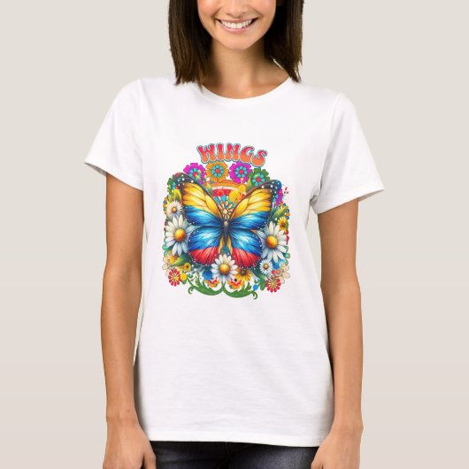 Groovy Mama Detailed Butterfly Bliss Tシャツ (正面)