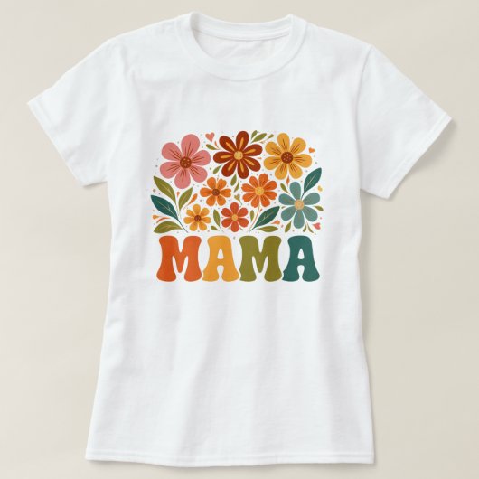 Groovy Mama Floral T-Shirt - Happy Mother's Day Te Tシャツ (デザイン正面)