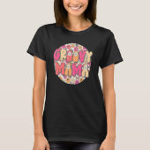 Groovy Mama Hippie Retro Daisy Flower Smile Face H Tシャツ (正面)