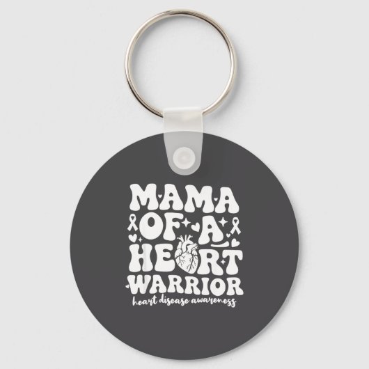 Groovy Mama Of A Heart Warrior Chd Awareness Heart キーホルダー (正面)