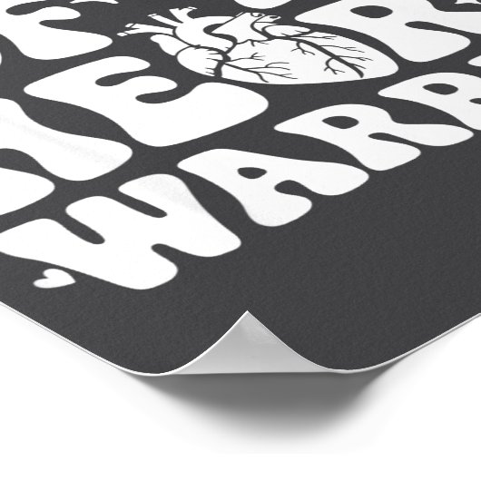 Groovy Mama Of A Heart Warrior Chd Awareness Heart ポスター (角)