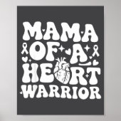Groovy Mama Of A Heart Warrior Chd Awareness Heart ポスター (正面)