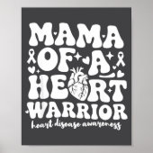 Groovy Mama Of A Heart Warrior Chd Awareness Heart ポスター (正面)