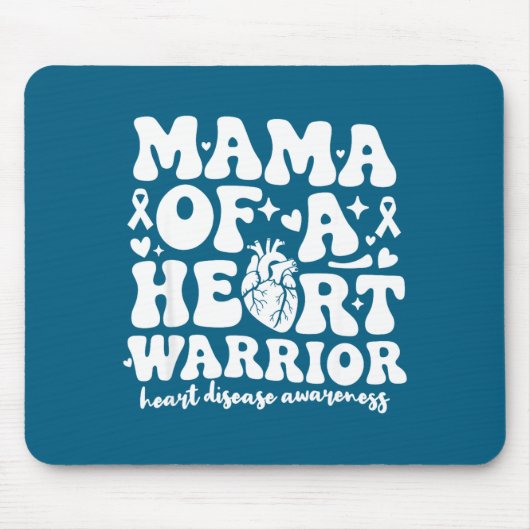 Groovy Mama Of A Heart Warrior Chd Awareness Heart マウスパッド (正面)