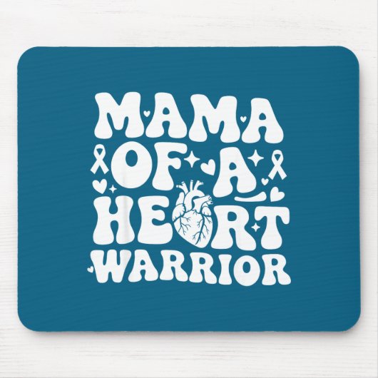 Groovy Mama Of A Heart Warrior Chd Awareness Heart マウスパッド (正面)