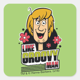 Groovy ManのようなShaggyグラフィック スクエアシール