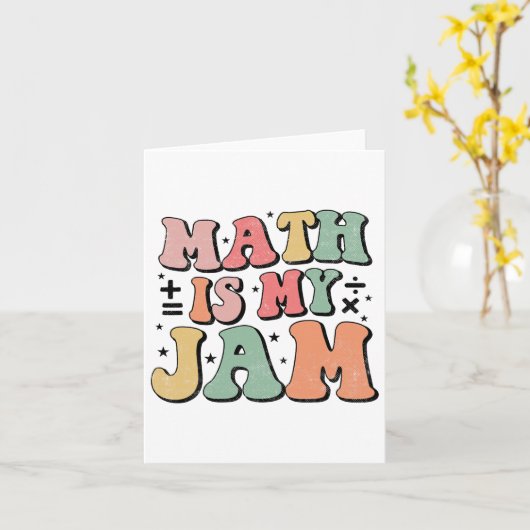 Groovy Math Is My Jam First Day Ck To School Math  カード (黄色い花)