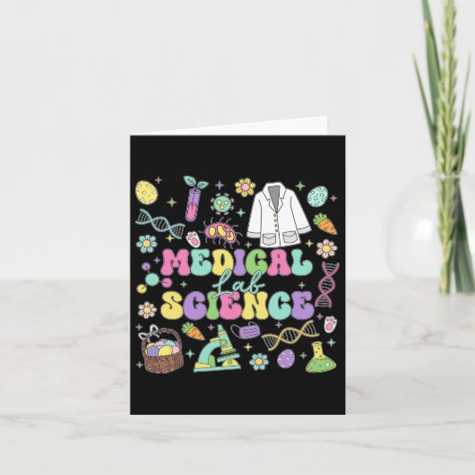 Groovy Medical Lab Science Easter Day Laboratory T カード (正面)