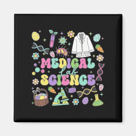 Groovy Medical Lab Science Easter Day Laboratory T マグネット (正面)