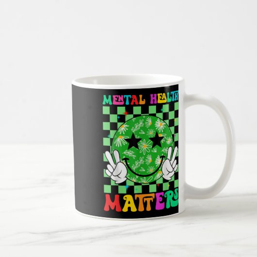 Groovy Mental Health S脳疾患認識度Mon コーヒーマグカップ (右)