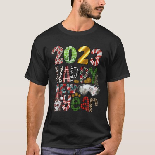 Groovy Merry Christmas, 2023 Happy New Year Family Tシャツ (正面)