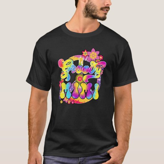 Groovy Mimiマッチングファミリーベイビーシャワーヒッピーネクタイ Tシャツ (正面)