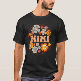 Groovy Mimiレトロフラワーズウィメンズマザーズデイグランド Tシャツ